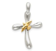 Sterling Silver   Vermeil Dove Cross Pendant