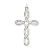 Sterling Silver Laser Designed Cross Charm