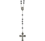 Sterling Silver Antiqued Hematite Rosary