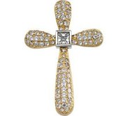 TWO TONE DIAMOND CROSS