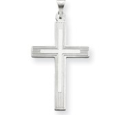 14k White Cross Charm