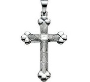 14K White Gold CROSS PENDANT