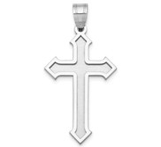 14k White Gold Passion Cross Pendant