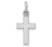 14k White Gold Cross Charm