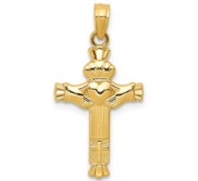 14k Claddagh Cross Charm