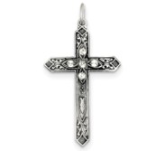 Sterling Silver April Birthstone Cross Pendant