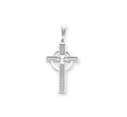 14k White Gold Celtic Cross Charm