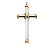 14K Two Tone Gold CROSS PENDANT