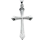 14K White Gold CROSS PENDANT