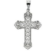 14K White Gold CROSS PENDANT