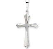 14k White Gold Passion Cross Pendant