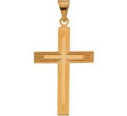 14K Yellow Gold CROSS PENDANT W DESIGN