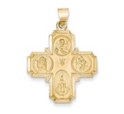 14k Four Way Medal Pendant