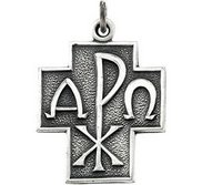 Sterling Silver ALPHA   OMEGA CROSS