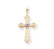 14k AA Diamond Cross Pendant