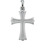 14K White Gold CROSS PENDANT