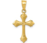 14k Diamond cut Passion Cross Charm