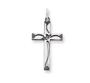 Sterling Silver Laser Designed Cross Charm