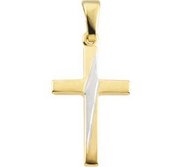 14K Two Tone Gold CROSS PENDANT