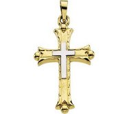 TWO TONE CROSS PENDANT