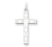 Sterling Silver Laser Designed Cross Pendant