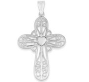 Sterling Silver Heart Cross Pendant