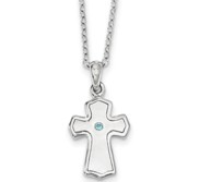 Sterling Silver CZ Child Of God  Boy  14in  Necklace