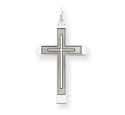 14K White Gold Laser Designed Cross Pendant