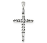 Sterling Silver CZ Cross Pendant