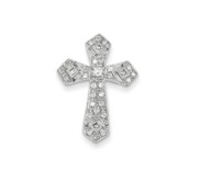 14k White Gold Passion Diamond Cross Pendant