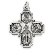 Sterling Silver Antiqued 4 way Medal