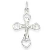 Sterling Silver Polished Cross Charm