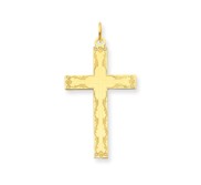 14K Laser Designed Cross Pendant