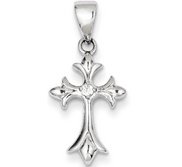 Sterling Silver CZ Cross Pendant