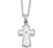 Sterling Silver CZ Child Of God  Girl  14in  Necklace