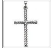 14K White Gold CROSS PENDANT