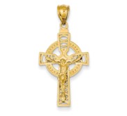 14k Polished Celtic Crucifix Pendant