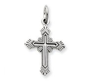 14k White Gold Cross Pendant