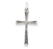 Sterling Silver Antiqued Cross Charm