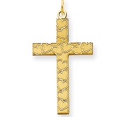 14K Laser Designed Cross Pendant