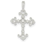 Sterling Silver CZ Cross Pendant