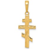 14k Eastern Orthodox Cross Pendant