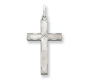 Sterling Silver Laser Designed Cross Pendant