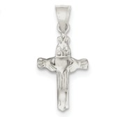 Sterling Silver Claddagh Cross Charm