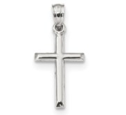 10k White Gold Hollow Cross Pendant