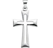 14K White Gold CROSS PENDANT