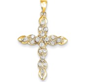 14k Diamond Cross Pendant