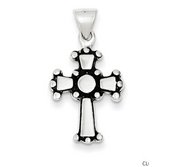 Sterling Silver Antiqued Cross Pendant