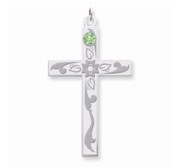 Sterling Silver Crystal Family Cross Pendant