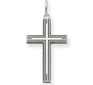 14K White Gold Laser Designed Cross Pendant